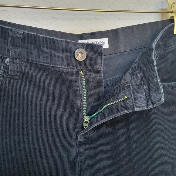 St Johns Bay Black Corduroy Pants Straight Leg Women Size 4 Fall Winter Casual - Picture 6 of 10